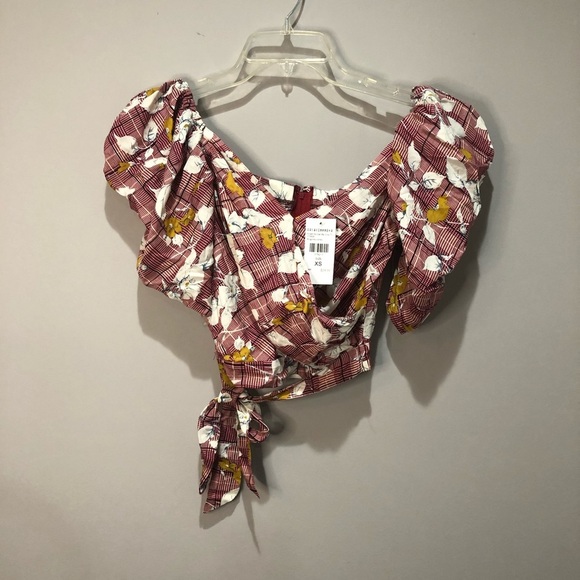 Floral waist tie crop top - Picture 3 of 5